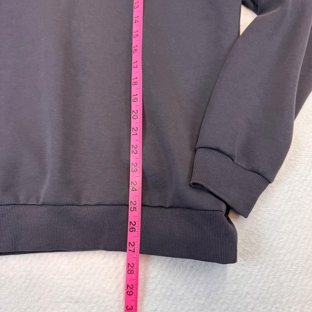 BOSS Men Sweatshirt Quarter Zip Pullover Charcoal Green Logo Athleisure Size L - Picture 7 of 8